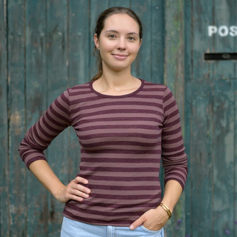 Langarm-Shirt mit breiten Streifen