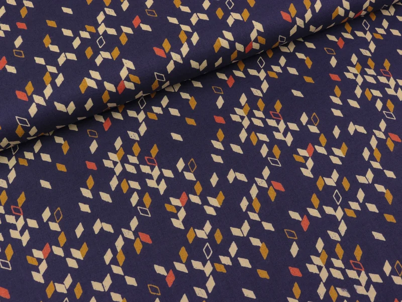 Reststück 22cm - Baumwollbatist Twist dark blue by Atelier Brunette