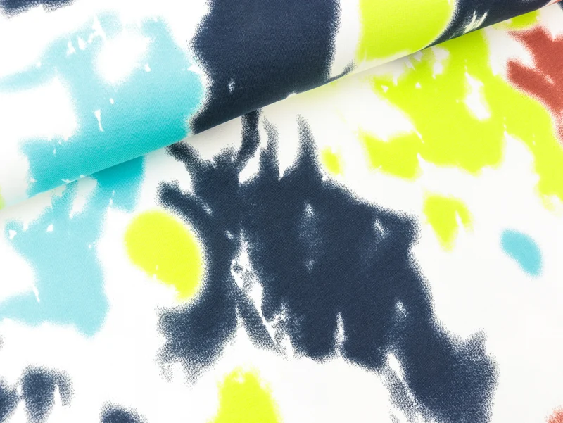 French Terry Tie Dye Print Watercolor denim-multicolor auf Weiß