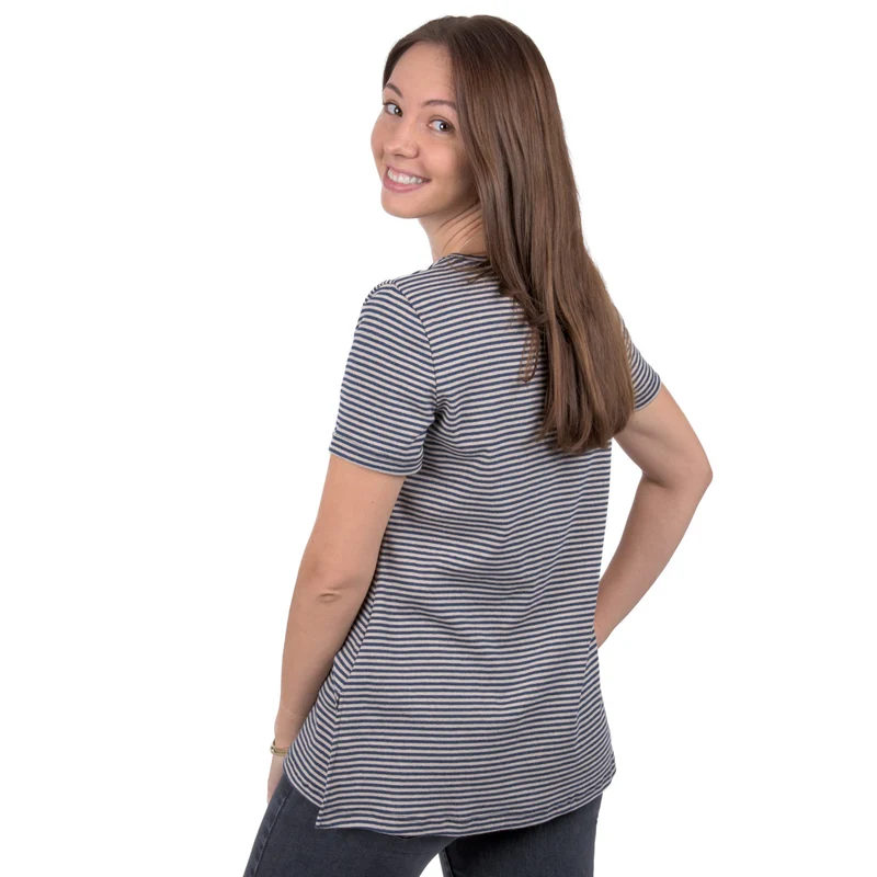 Geringeltes Kurzarm-Shirt aus Bio-Baumwolle