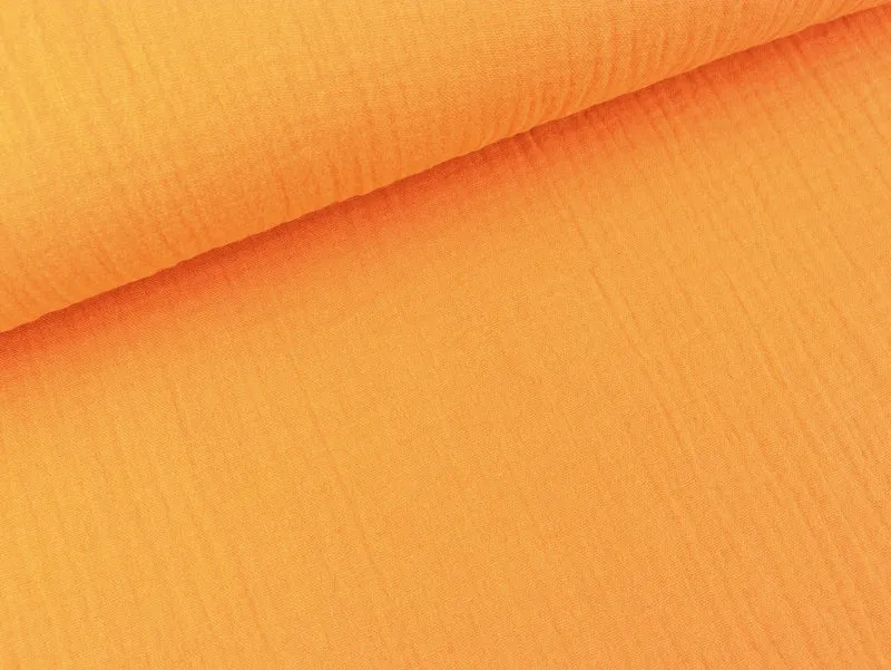 Bio Baumwoll Musselin Double Gauze apricot uni
