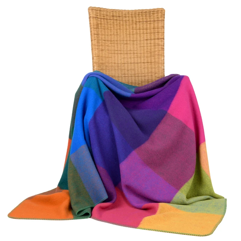 Bunte Wolldecke "Regenbogen"
