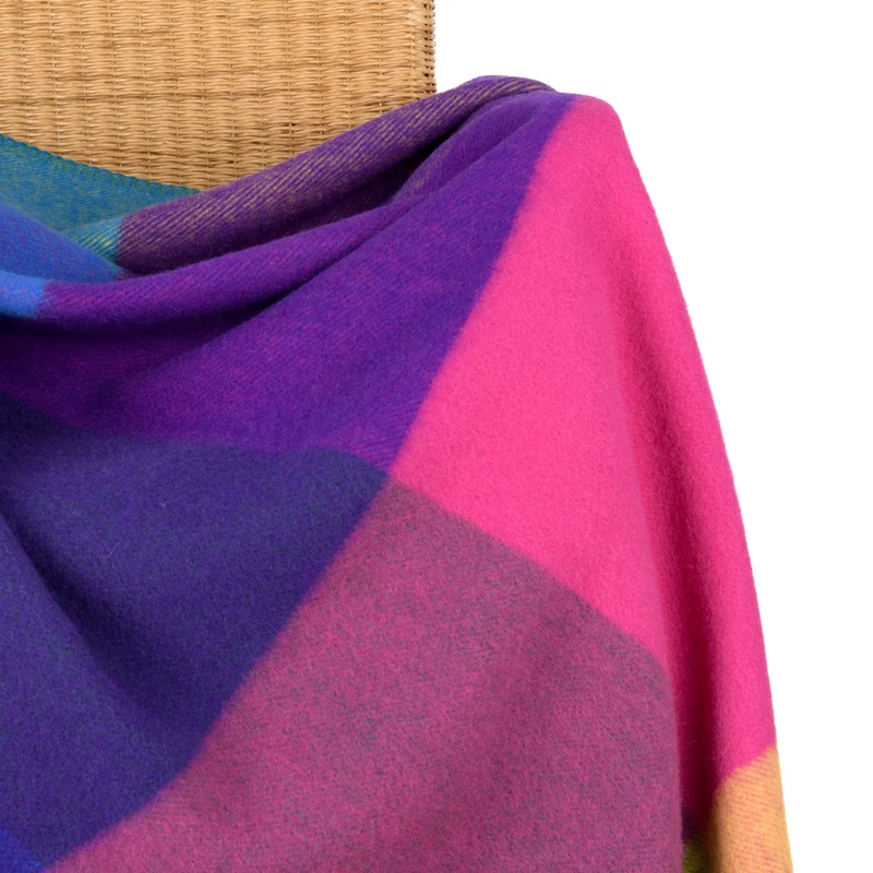 Bunte Wolldecke "Regenbogen"