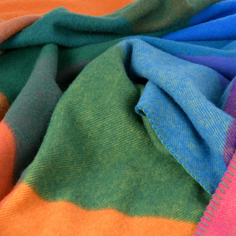 Bunte Wolldecke "Regenbogen"