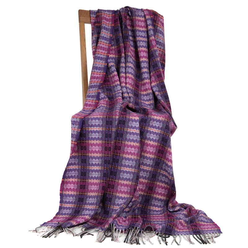 Feines Wollplaid "Bunte Diamanten"