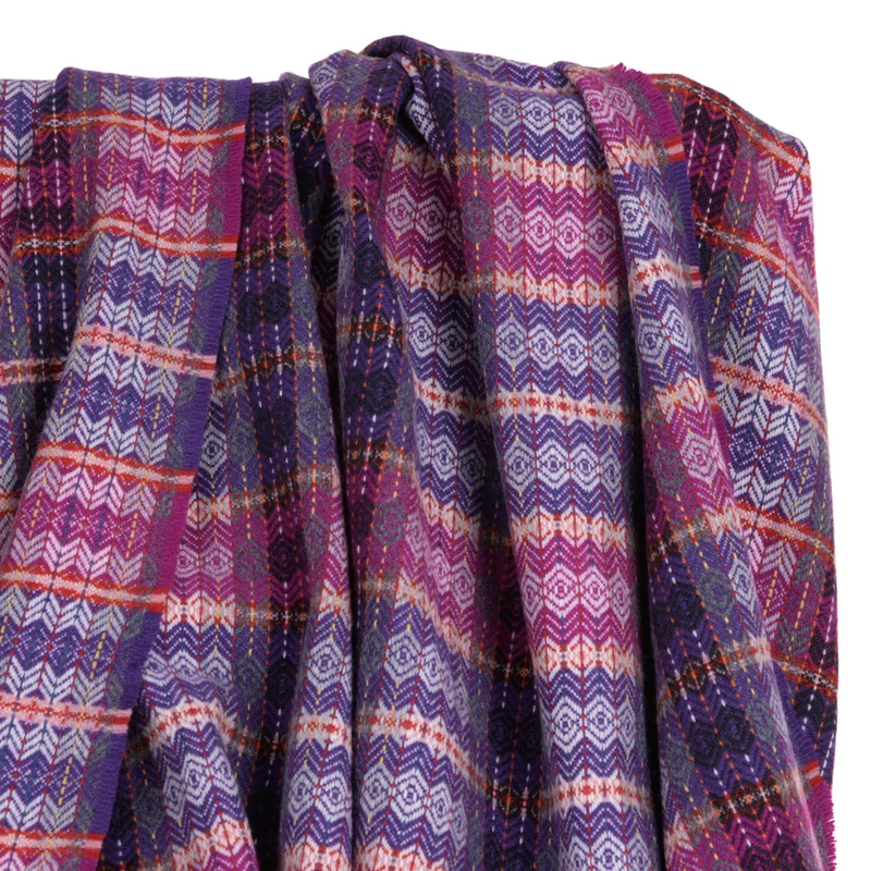 Feines Wollplaid "Bunte Diamanten"