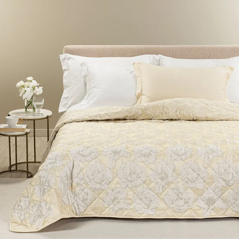 Copriletto Primaverile Flory in Raso Jacquard 80 gr/mq