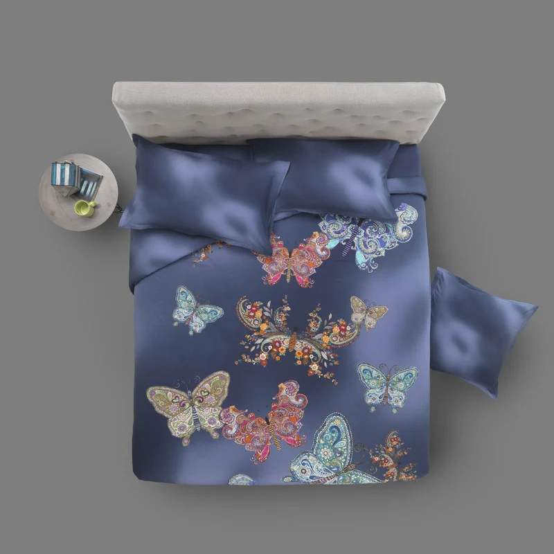 Copripiumino con federe mariposa Moderno in Percalle