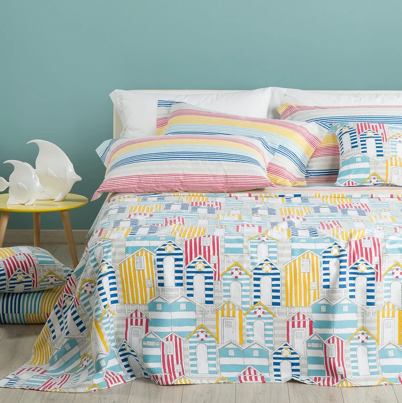 Copriletto Estivo Coral Beach in Cotone Piquet