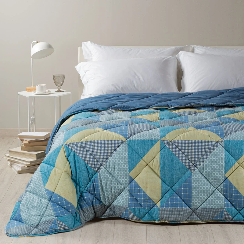 Trapunta denim blues Moderno in Cotone 300 gr/mq