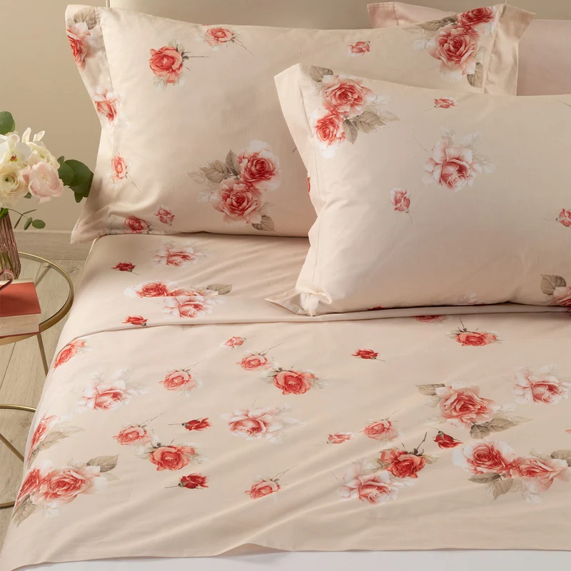 Completo Lenzuola rosa juliet Garden in Cotone