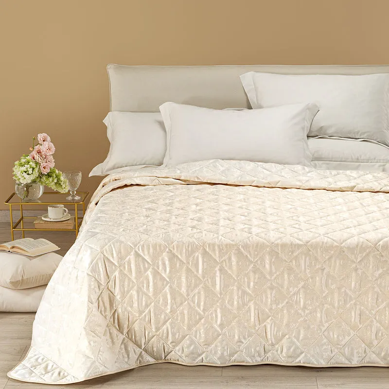 Copriletto Primaverile belfiore in Raso Jacquard 80 gr/mq
